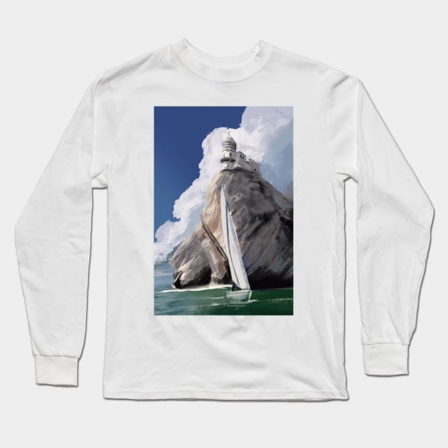 Castle in the sea Long Sleeve T-Shirt by Alexgle